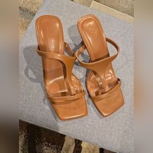 Ermonn Brown Square Toe Sandals Size 6, New
